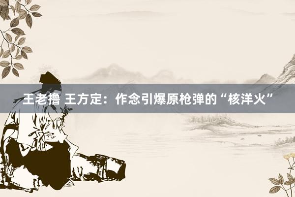 王老撸 王方定：作念引爆原枪弹的“核洋火”
