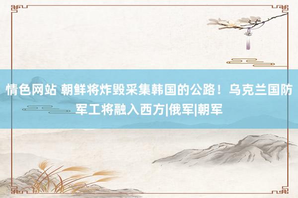 情色网站 朝鲜将炸毁采集韩国的公路！乌克兰国防军工将融入西方|俄军|朝军