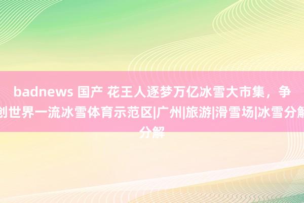 badnews 国产 花王人逐梦万亿冰雪大市集，争创世界一流冰雪体育示范区|广州|旅游|滑雪场|冰雪分解