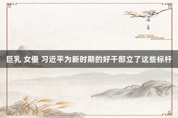 巨乳 女優 习近平为新时期的好干部立了这些标杆