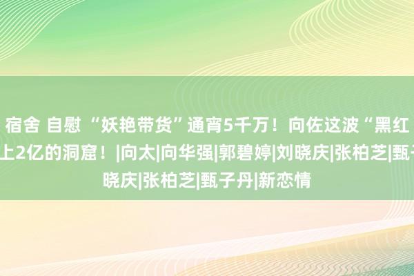 宿舍 自慰 “妖艳带货”通宵5千万！向佐这波“黑红”，也堵不上2亿的洞窟！|向太|向华强|郭碧婷|刘晓庆|张柏芝|甄子丹|新恋情