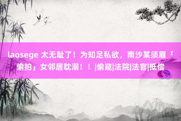 laosege 太无耻了！为知足私欲，南沙某须眉「偷拍」女邻居耽溺！！|偷窥|法院|法官|抵偿