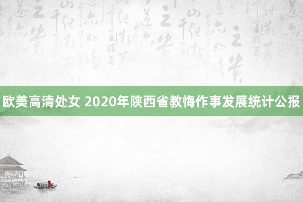 欧美高清处女 2020年陕西省教悔作事发展统计公报