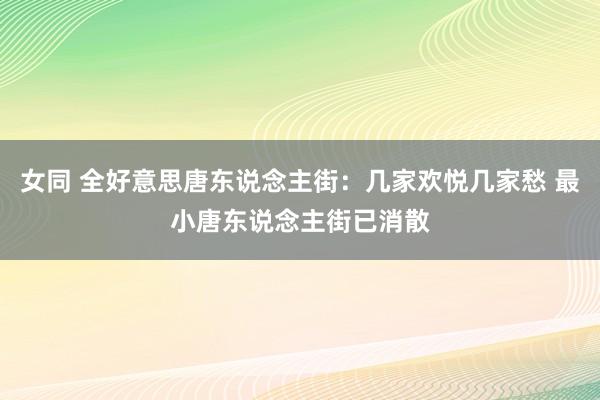 女同 全好意思唐东说念主街：几家欢悦几家愁 最小唐东说念主街已消散