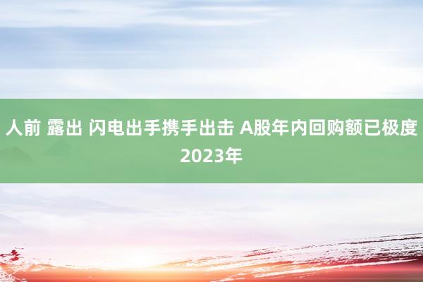 人前 露出 闪电出手携手出击 A股年内回购额已极度2023年