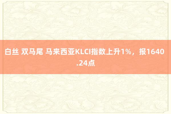 白丝 双马尾 马来西亚KLCI指数上升1%，报1640 .24点
